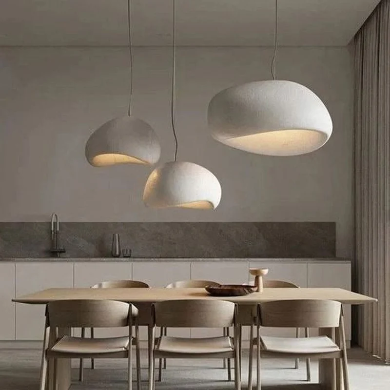 Custom pendant light in fabric for interior custom lighting design